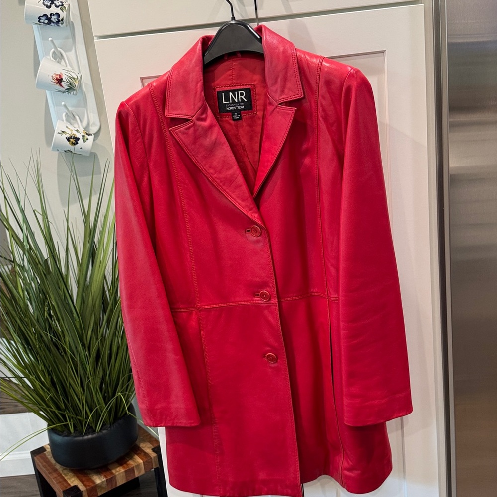 LNR Women's Red Leather Jacket